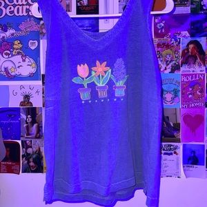 Blue Painted Flower Tank!
